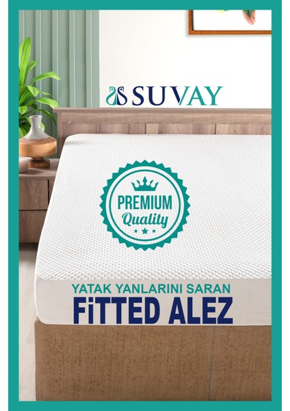 Premium Ultra Soft Sıvı Geçirmez Fitted Full Kenar Alez Tek Çift Kişilik Beyaz Renkli Yatak Koruyucu