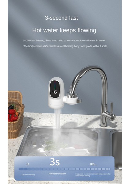 3000W Anında Elektrikli Sıcak Su Isıtıcı Musluk Dijital Ekran Isıtma Musluk Suyu Isıtıcı Banyo Musluk Için Abd Plug (Yurt Dışından)