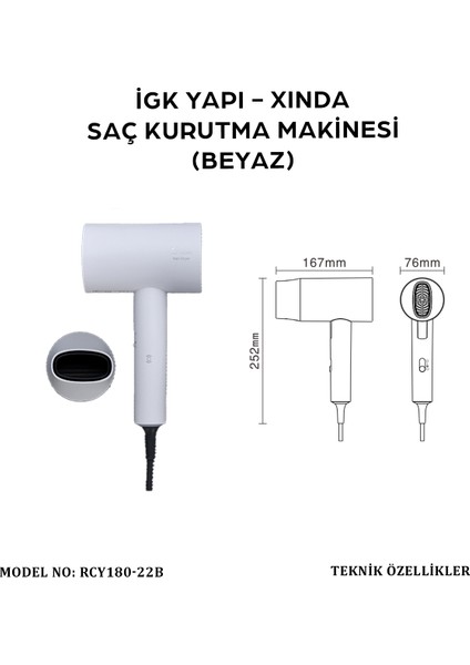 Igk Yapı - Xında Katlanır Saç Kurutma Makinesi (RCY180-22B)