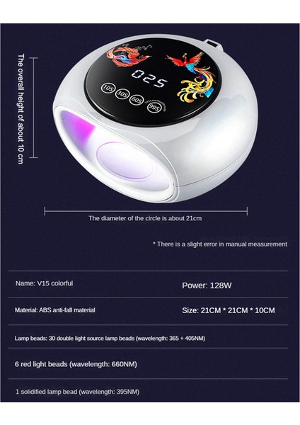 660NM Dalgaboyu Kırmızı Işık Manikür Lambası Yüksek Güç 360° Uv Kür Fototerapi Makinesi LED Manikür Lambası Mor Ab Tak (Yurt Dışından)