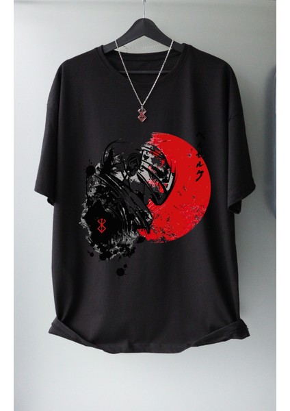 Oversize Berserk Guts V8 Ex Tişört, Unisex Anime Baskılı T-Shirt