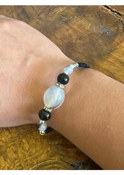 Deri Kayışlı Doğal Taş Unisex Bileklik modelleri