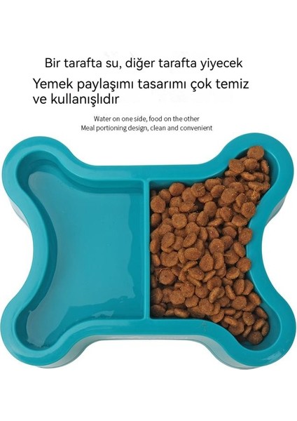 Kedi ve Köpek Için Çarpma Önleyici Su Kabı ve Mama Kabı Çift Kase (Yurt Dışından)