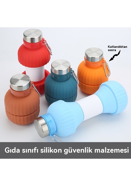 650 ml Katlanabilir Silikon Seyahat Taşınabilir Büyük Kapasiteli Spor Su Şişesi (Yurt Dışından)