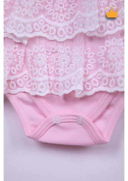 Babyhola %100 Pamuk Kız Bebek Çift Kat Elbise Atlet Badi 3527