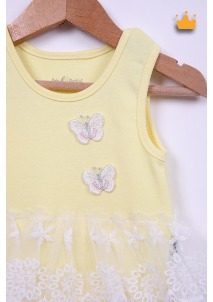 Babyhola %100 Pamuk Kız Bebek Çift Kat Elbise Atlet Badi 3527