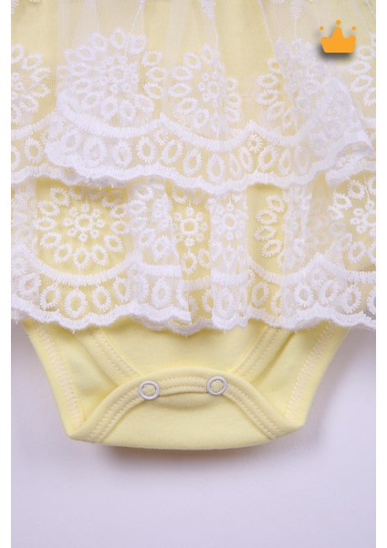 Babyhola %100 Pamuk Kız Bebek Çift Kat Elbise Atlet Badi 3527