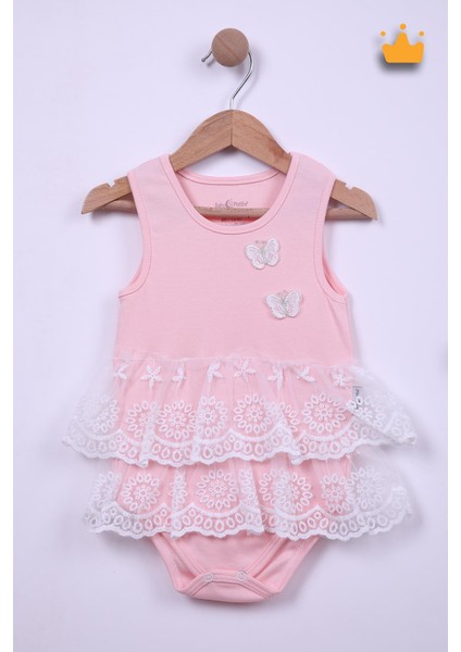 Babyhola %100 Pamuk Kız Bebek Çift Kat Elbise Atlet Badi 3527