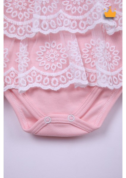 Babyhola %100 Pamuk Kız Bebek Çift Kat Elbise Atlet Badi 3527