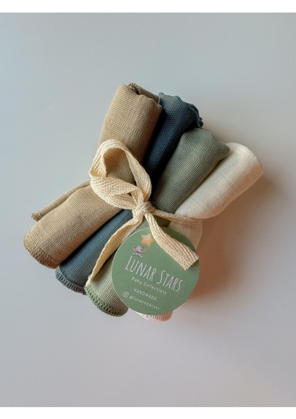 %100 Organik Muslin Bebek Ağız ve Salya Silme Mendili