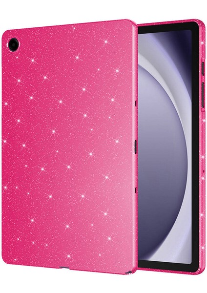 Appfube Galaxy Tab S8 Simli Parlak Görünümlü Zore Tablet Koton Kılıf-Pembe Koyu