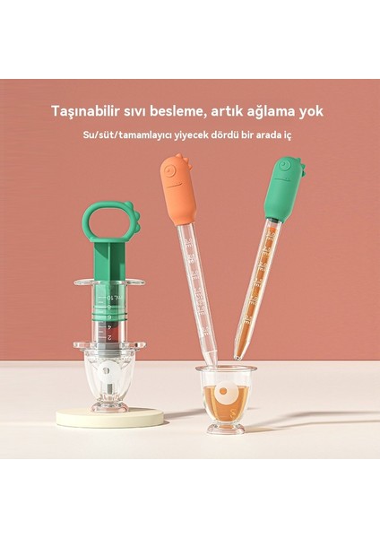 Bebek ve Yürümeye Başlayan Çocuk Için Ilaç Besleme Damlalığı Dört Parçalı Set (Yurt Dışından)