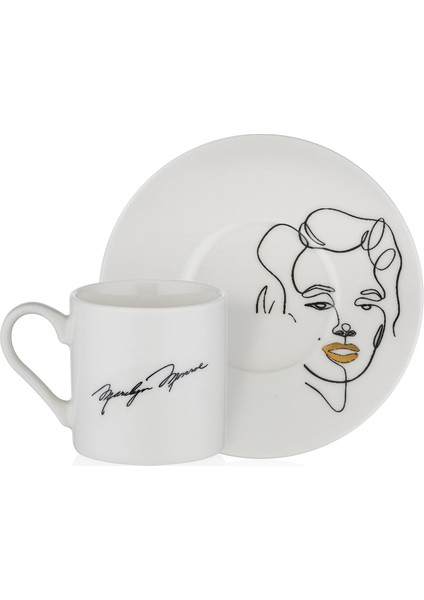 Iconic Marilyn 85 ml 4 Parça 2 Kişilik Porselen Kahve Fincan Takımı 9-01120229