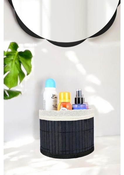 Bambu Çok Amaçlı Saklama Kutusu Düzenleyici Küçük Boy Organizer Siyah 18 cm - CL-6008-5 C1-1-121