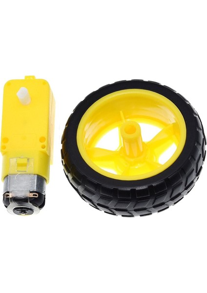 200RPM Tt Motor ve Tekerlek Seti Araba Robot Akılı Araç Oyuncak 250RPM Dc 3V-9V