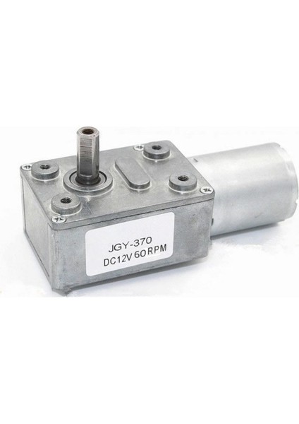 JGY370 Dc 12V 60 Rpm Redüktörlü Dc Motor 2 Yönde Dönme L Tip 1kg.cm Yüksek Tork Metal Dişli