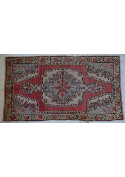 127X227 cm Yıkanabilir El Dokuma Nostaljik Anadolu Mükemmel Kondisyonlu Yün Kilim