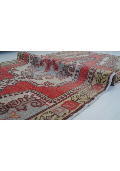 127X227 cm Yıkanabilir El Dokuma Nostaljik Anadolu Mükemmel Kondisyonlu Yün Kilim