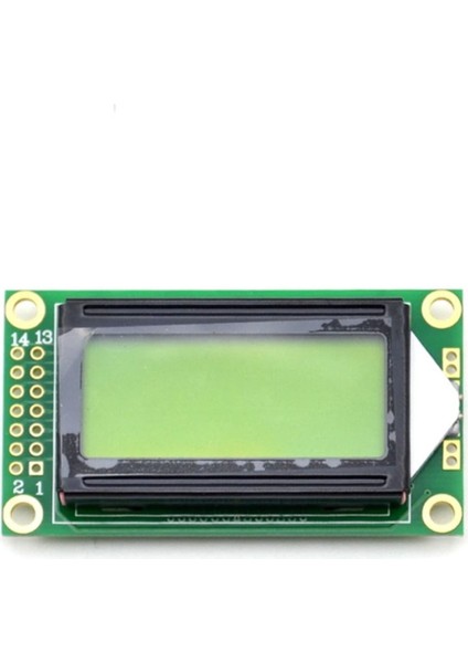 0802A 2x8 Yeşil Karakter LCD Modül Display Ekran 5V Siyah Yazı 8x2 8 x 2 LCD Menü Yazı