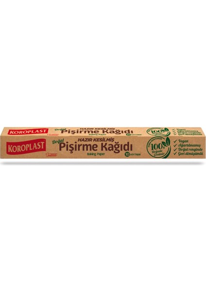 Doğal Hazır Kesilmiş Pişirme Kağıdı 10'lu x 3 Ad
