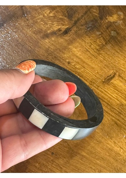 Sedef Kaplama Bambu Kadın Otantik Bilezik Çap 7 cm fiyatları