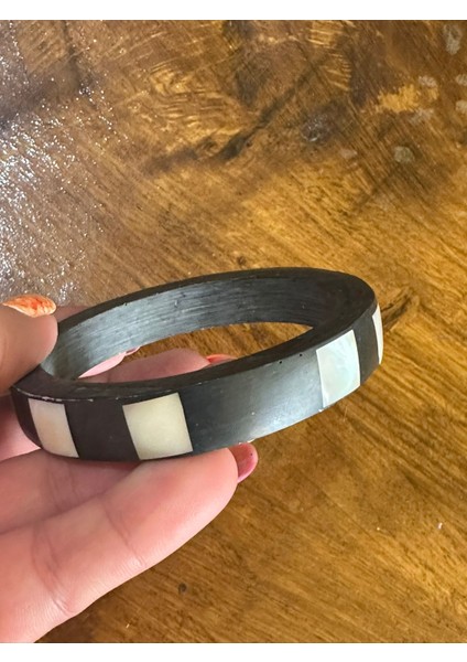 Sedef Kaplama Bambu Kadın Otantik Bilezik Çap 7 cm modelleri