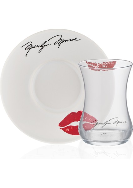 Iconic Marilyn 100 ml 4 Parça 2 Kişilik Cam Çay Takımı 9-01110263