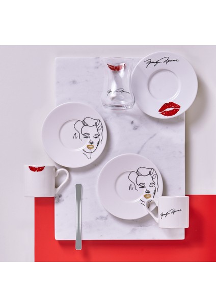 Iconic Marilyn 100 ml 4 Parça 2 Kişilik Cam Çay Takımı 9-01110263 modelleri