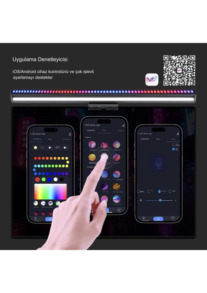 Blitzwolf Bw-Cml4 Rgb Monitör Işık Çubuğu Oyuncu Aksesuar Lambası Ses Algılama Dokunmatik & App Kontrol