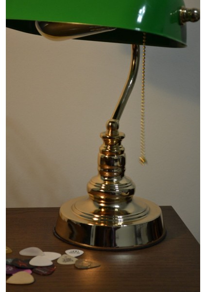 Yeşil Burasıtoptancı Banker Masa Lambası Enerji Tasarrufu Kablolu 32 x 25 Metal E27 modelleri