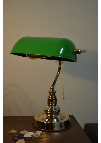Yeşil Burasıtoptancı Banker Masa Lambası Enerji Tasarrufu Kablolu 32 x 25 Metal E27 fırsatları