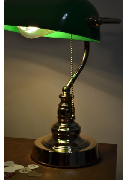 Yeşil Burasıtoptancı Banker Masa Lambası Enerji Tasarrufu Kablolu 32 x 25 Metal E27 indirimleri
