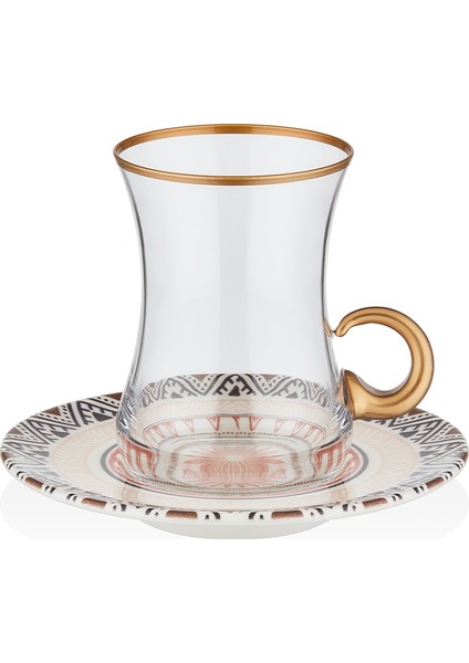 Ethnic 100 ml 12 Parça 6 Kişilik Kulplu Cam Çay Takımı 9-01110131 fiyatları