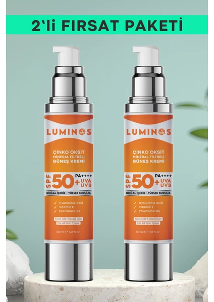 Luminos Premium Spf 50 + Doğal Güneş Kremi 2`li Fırsat Paketi