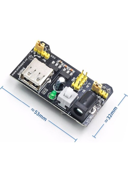 Breadboard 3.3V 5V Güç Kaynağı Modülü USB Besleme 2 Çıkışlı Elektronik Prototip Devre Deney Test
