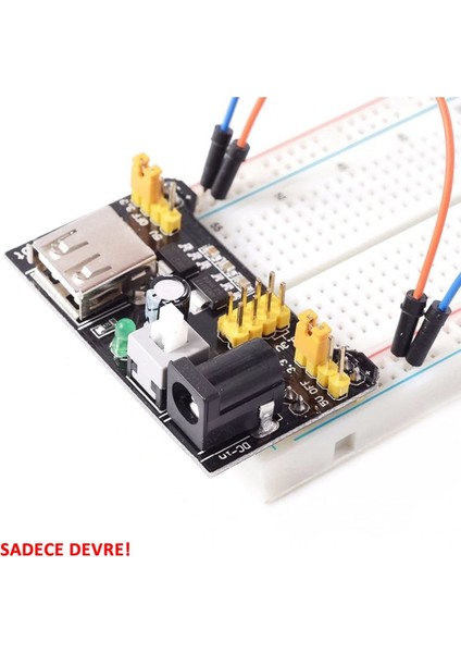 Breadboard 3.3V 5V Güç Kaynağı Modülü USB Besleme 2 Çıkışlı Elektronik Prototip Devre Deney Test