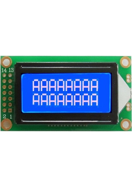 0802A 2x8 Mavi Karakter LCD Modül Display Ekran 5V Beyaz Arka Işık 8x2 8 x 2 LCD Gösterge Menü