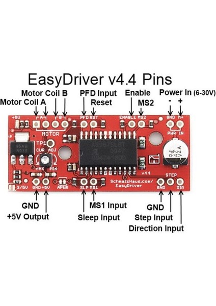 A3967 Easydriver Step Motor Sürücü Modül Dc 6-30V 0.75A Faz Akımı 2 Faz 4 Telli Step Motor Sürme indirimleri