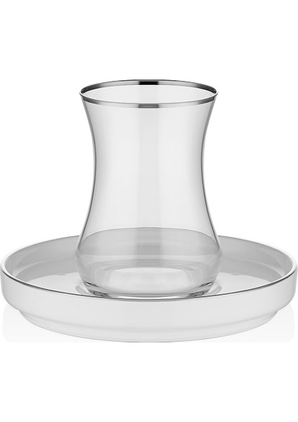 Linea Platin Yaldızlı 100 ml 12 Parça 6 Kişilik Cam Çay Takımı 9-01110055