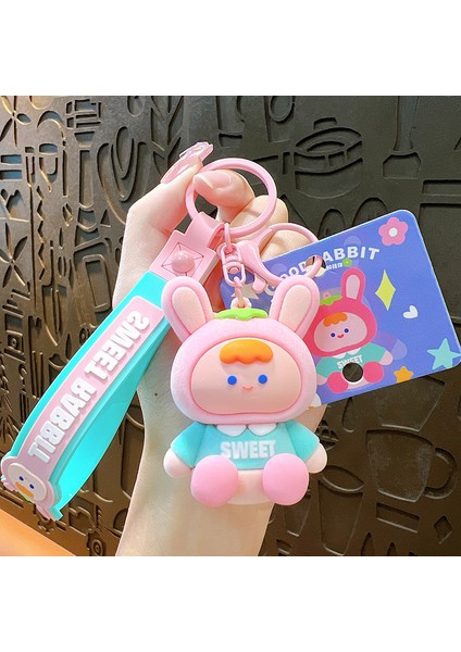 Sevimli Tavşan Çanta Anahtarlığı Dekorasyonu Küçük Hediye (Yurt Dışından)