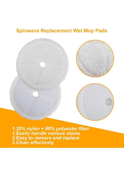 Запасные Части Пылесоса,bissell 3115 2859 Serisi Spinwave Islak ve Kuru Robot Vakum Yeniden Kullanılabilir Ped 6'lı Paket Için Buharlı Mops Pedleri Değiştirme (Yurt Dışından)