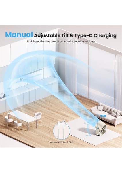 Pille Çalışan Masa Fanı, Ofis, Ev Için Taşınabilir Sessiz Ekran, 100 Hız 115° Eğimli Masa Beyaz (Yurt Dışından) fiyatları