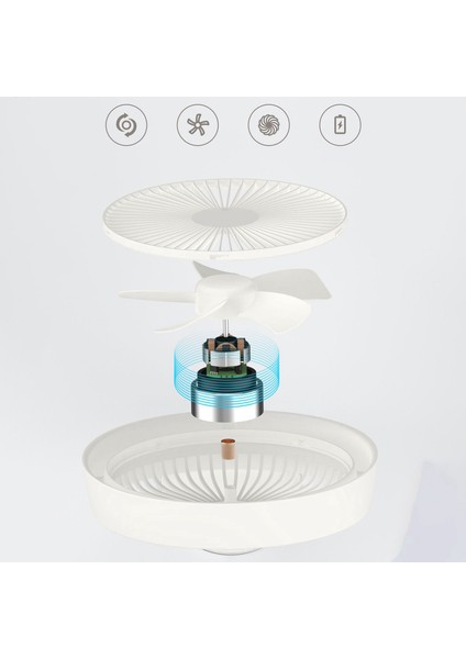 Elektrikli Fan USB Sonbahar Yaprağı 2000MAH Ofis, Ev Için Şarj Edilebilir Masa, (Yurt Dışından)