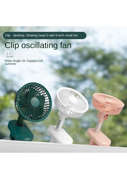 USB ile Güçlendirilmiş Klipsli Fan 6 Inç Taşınabilir 3 Hızlı Güçlü Hava Akışı Küçük, Sağlam Sessiz Pembe (Yurt Dışından)