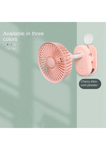 USB ile Güçlendirilmiş Klipsli Fan 6 Inç Taşınabilir 3 Hızlı Güçlü Hava Akışı Küçük, Sağlam Sessiz Pembe (Yurt Dışından)