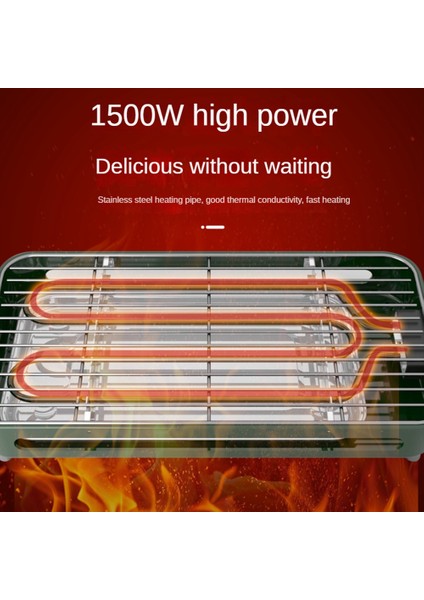 1500 W Elektrikli Izgaralar Tava Kore Barbekü Izgara Yapışmaz Dumansız Barbekü Makinesi Rotisserie Kavurma Ab Tak Yeşil (Yurt Dışından) fırsatları