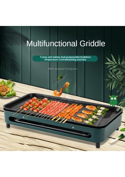 1500 W Elektrikli Izgaralar Tava Kore Barbekü Izgara Yapışmaz Dumansız Barbekü Makinesi Rotisserie Kavurma Ab Tak Yeşil (Yurt Dışından) indirimleri