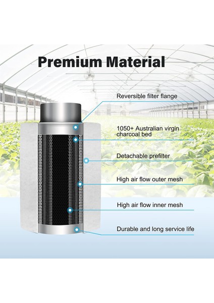 4 Inç Hava Karbon Filtresi Koku Kontrolü, Ters Çevrilebilir Flanş, Ön Filtre Dahil, Çadır Odaları Yetiştirme Için Koklama Temizleyici (Yurt Dışından) modelleri