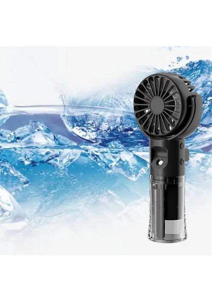 F4 El Misting Fan Nemlendirici Asılı Boyun Katlanır Mini Fan, Siyah (Yurt Dışından)