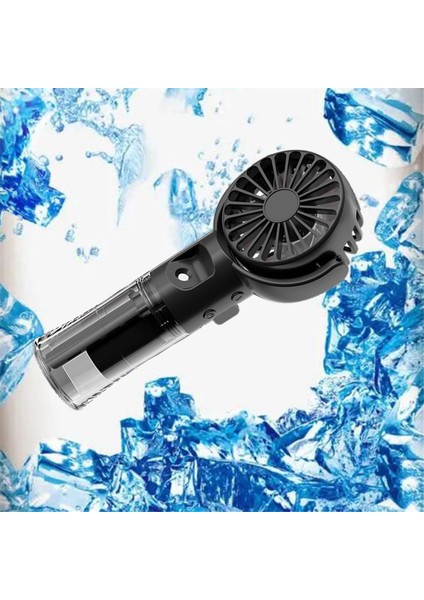 F4 El Misting Fan Nemlendirici Asılı Boyun Katlanır Mini Fan, Siyah (Yurt Dışından)
